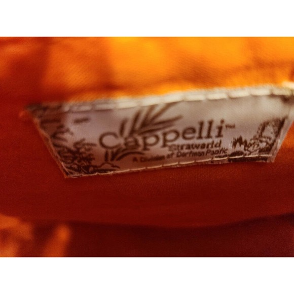 Cappelli Straworld Orange Straw Beach Bag with Beaded Handles *See Description* - Picture 4 of 8